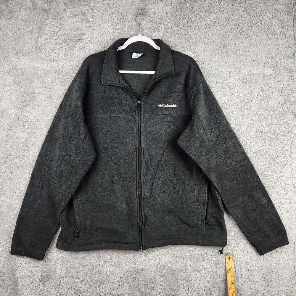 Columbia Jacket Mens 2XL Gray Fleece Full Zip Lightweight Hiking Outdoor Casual